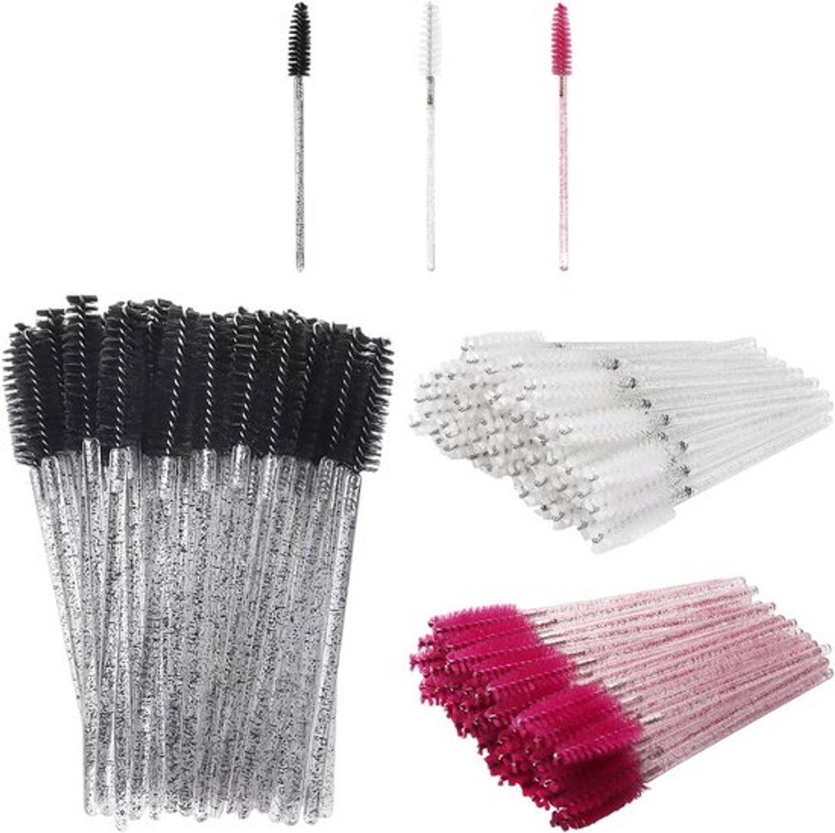 300x Wegwerp Wimperborstels Set - Mascara Borsteltjes voor Wimperverlenging & Make-up