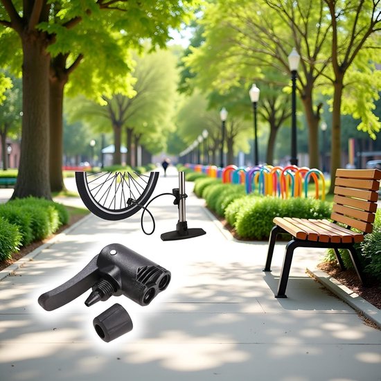 Set van 2 zwarte fietspomp adapters met 3-in-1 functie — afbeelding 4