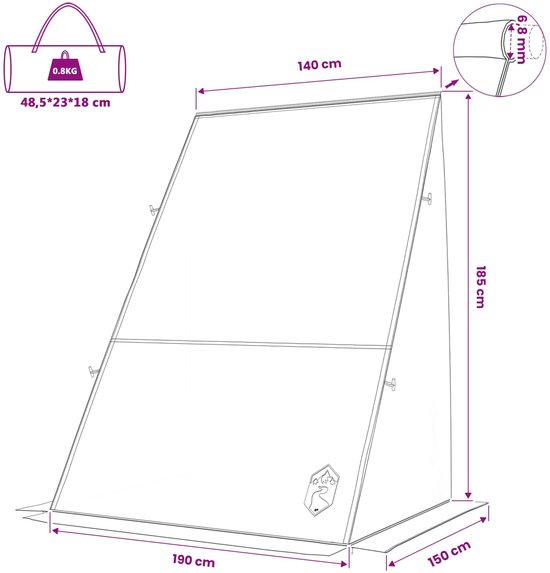 vidaXL - Tent - met - dak - Anders - Grijs - en - Oranje - 140 - / - 190 - x - 150 - x - 185 - cm van Vidaxl — afbeelding 3