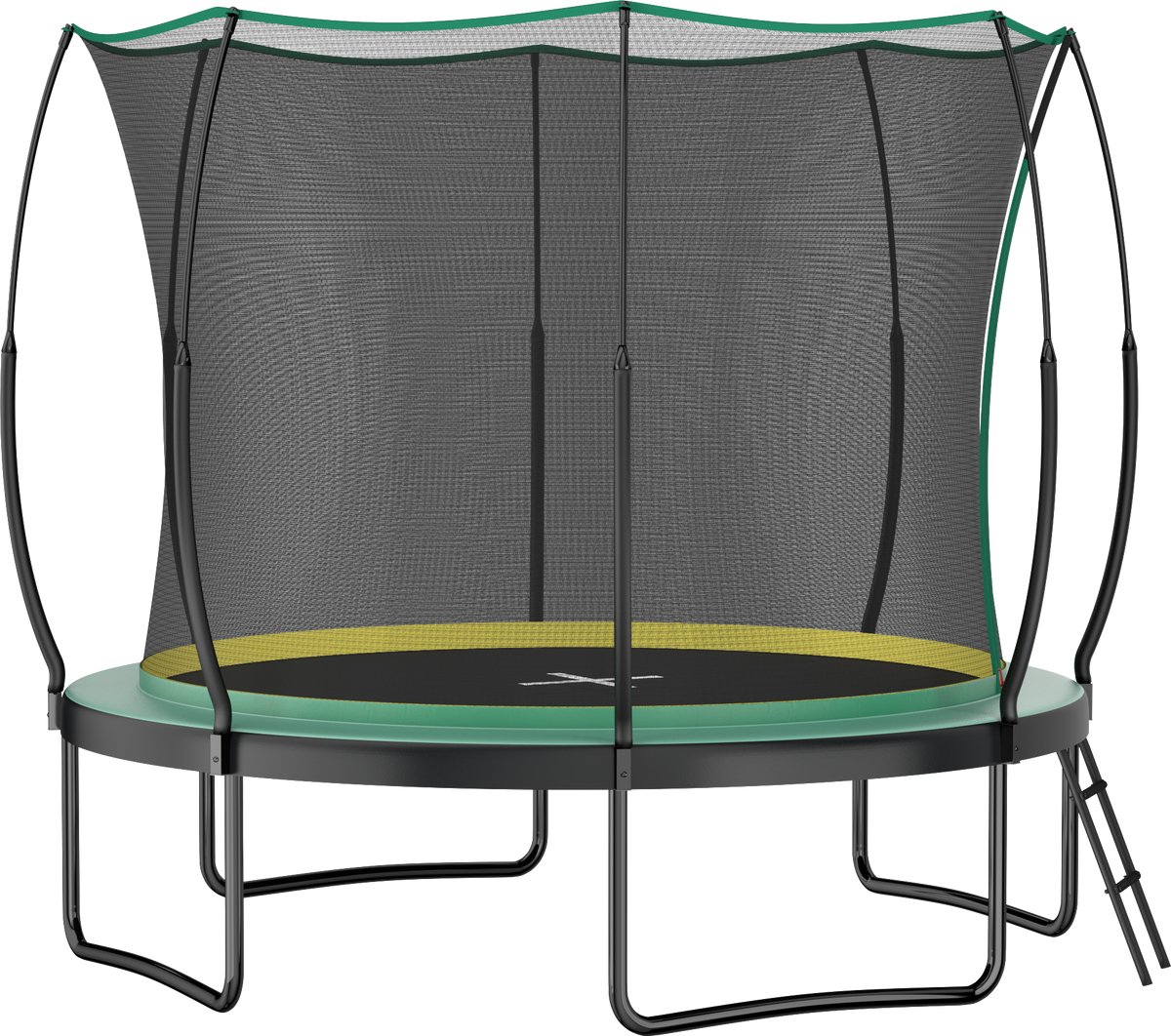 COVREO Trampoline 305 cm groen staal, veiligheidsnet en zonder veren
