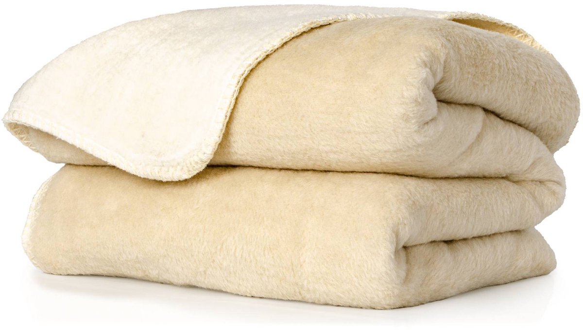 ANRO Plaid Betty Beige 150x200cm – Woondeken Bankdeken Katoenmix Sprei Woonkamer Tweezijdig
