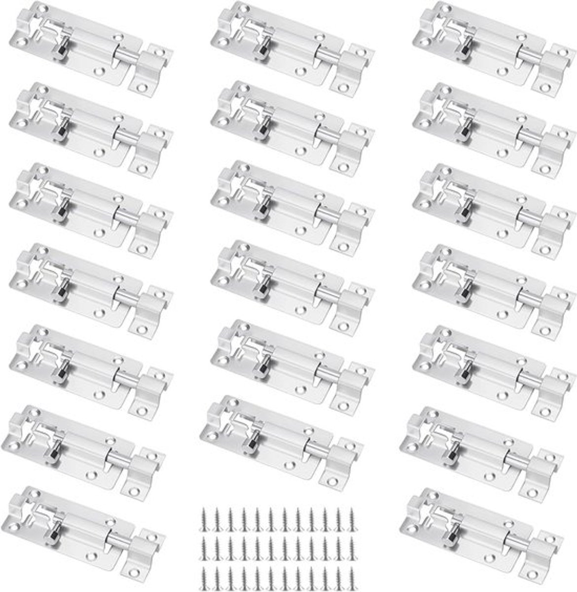 Roestvrij Staal Schuif Klink Lock voor Deuren, Gate, Dozen - Set van 20 Stuks