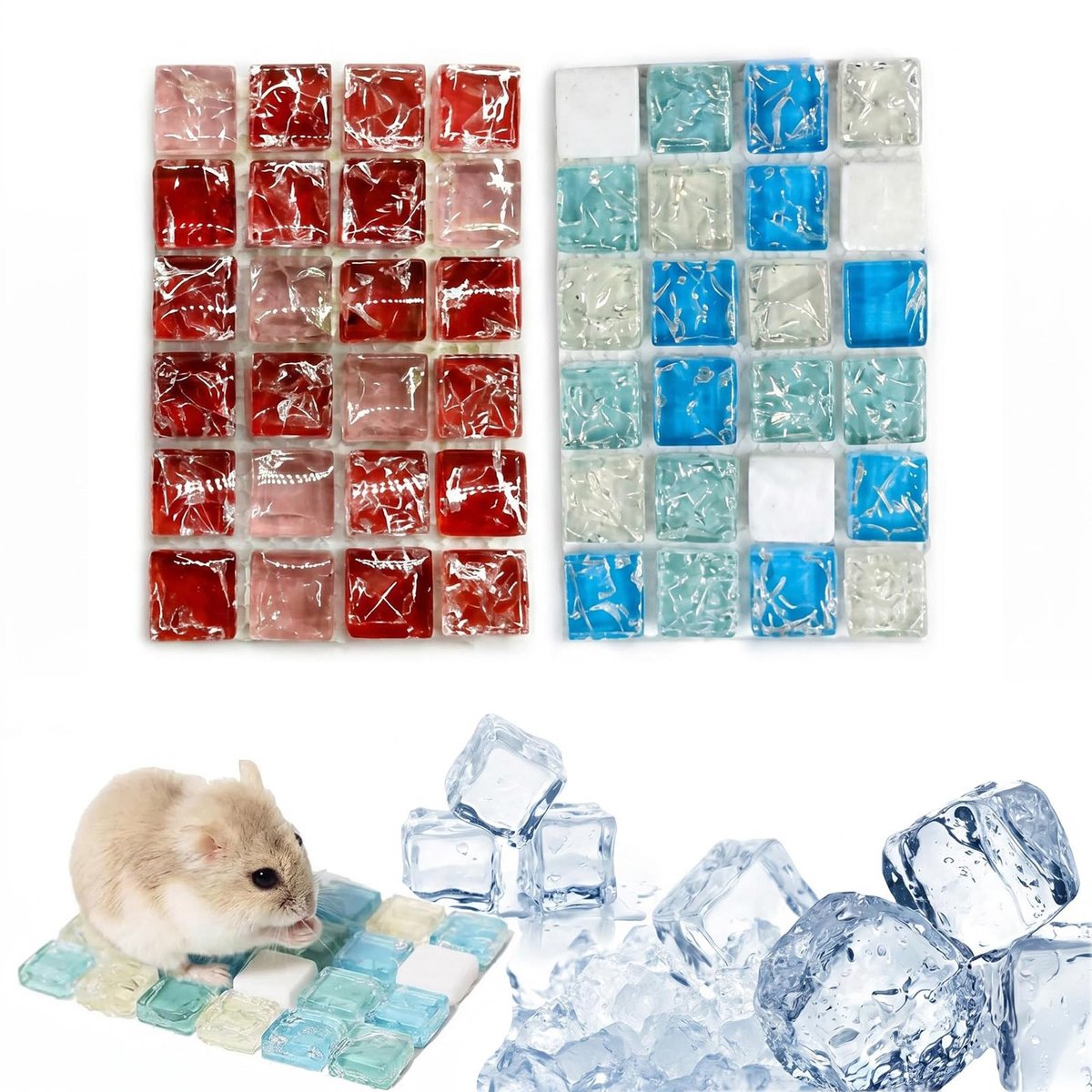 Kühlmatten set van 2 voor kleine dieren 10x6,5 cm