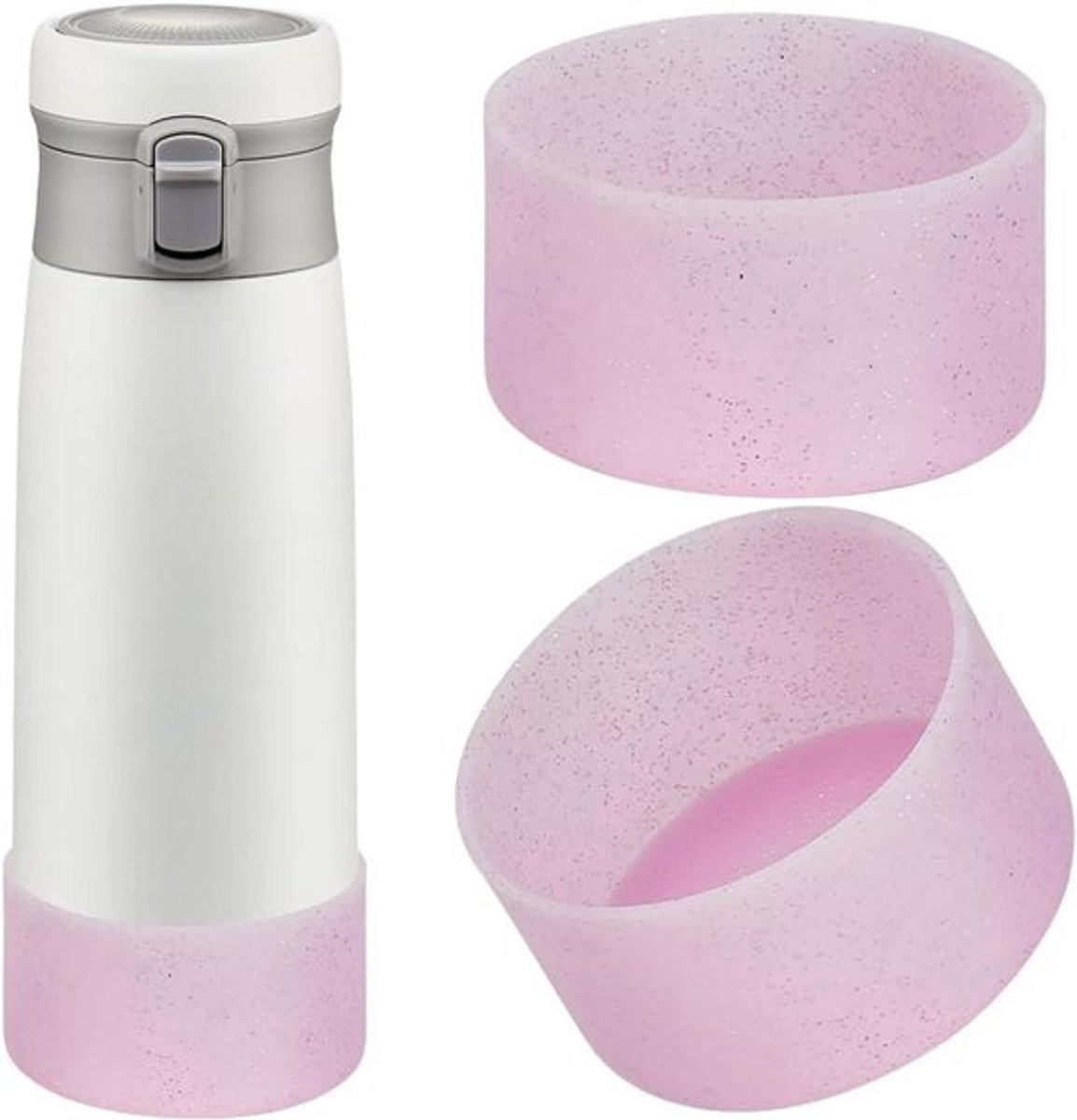 Siliconen bekersleeve - Herbruikbare glazenbescherming - Hittebestendige koffiebekersleeve - Rubberen waterfleshoes - Antislipbescherming - Geschikt voor 7,5 oz tumbler beker - Bodembreedte 7,5 cm - Matten - Koffiebeker hoes