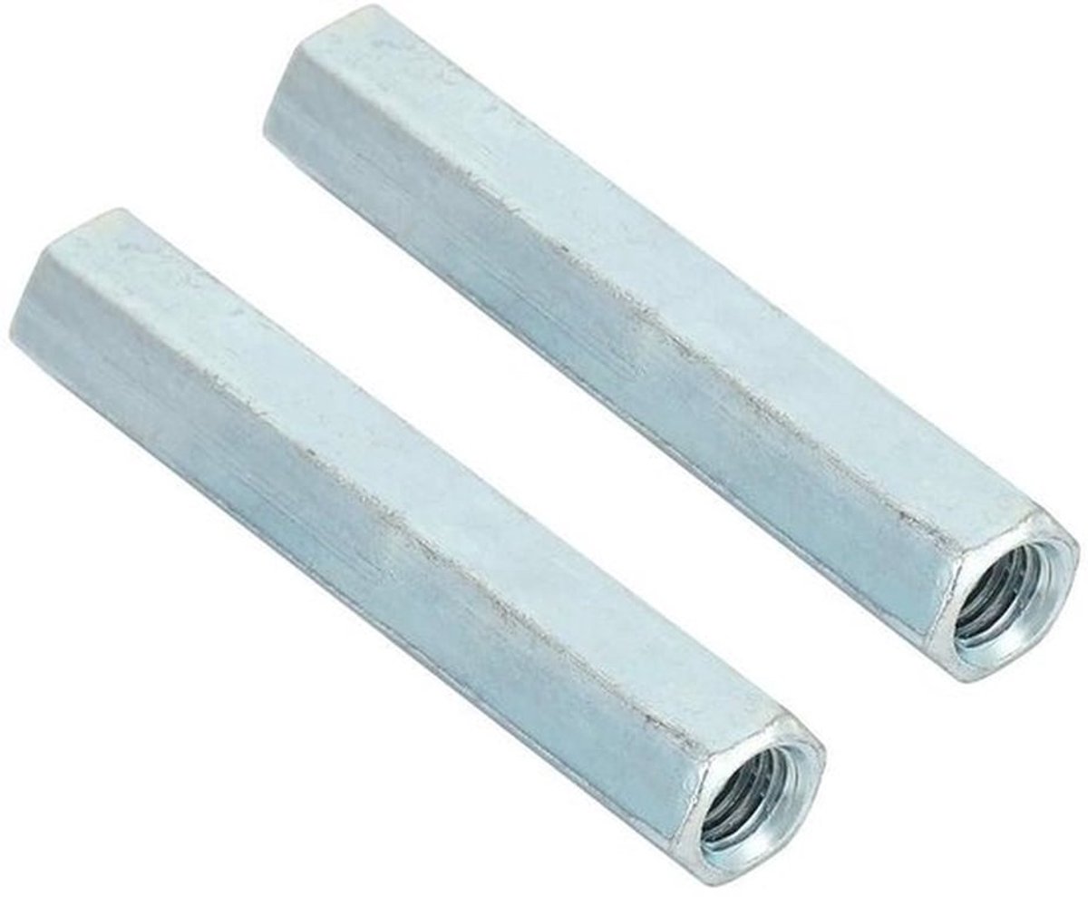 Zeskantmoer voor lange stangkoppeling - schroefdraadhulsstang pennenschroef zeskantverbindingsmoeren 2stuks formaat M8 lengte 66mm.