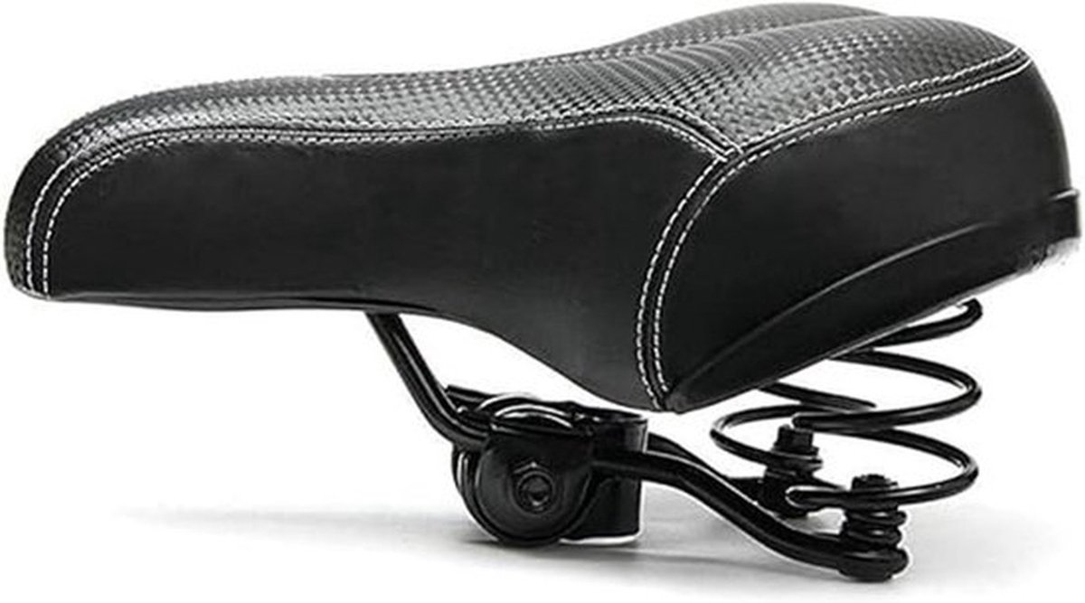Comfortabel fietszadel voor stadsfiets met een zachte zadelpen en een breed wegontwerp