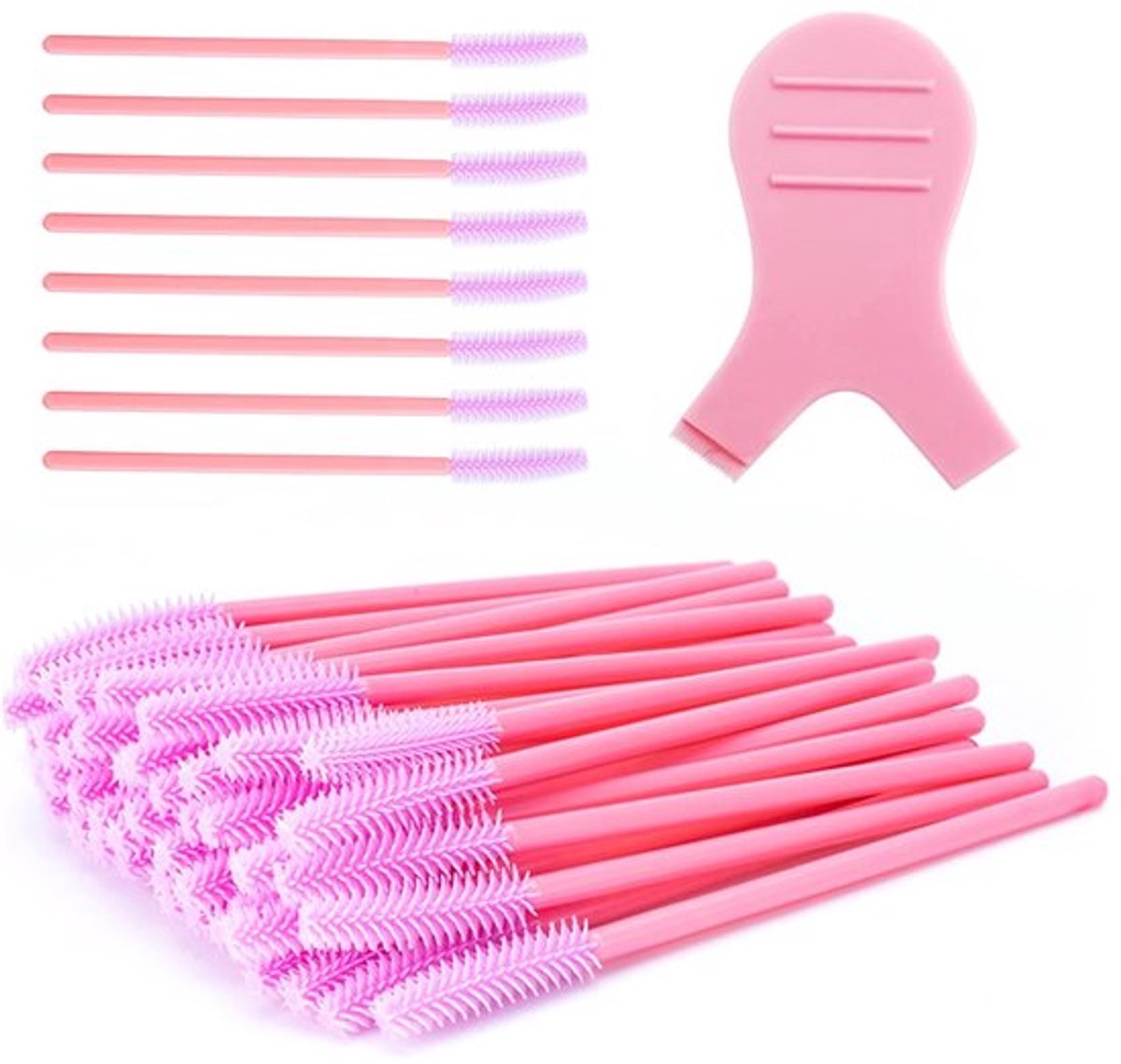 SPHProducts - Wimperborstels - Wimperverlenging - 100 Stuks - Roze