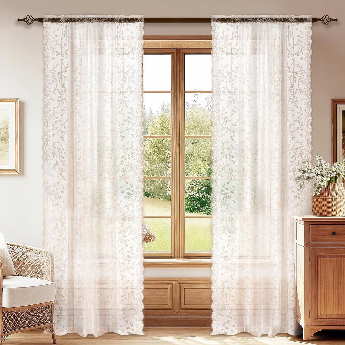 Voile-Gordijnen Semi-Transparante Set Van 2, 70x90cm, Binnengordijnen Met Plooiband, Gordijnen Luchtig Lichtdoorlatend, Raamgordijnen Voor De Slaapkamer Woonkamer, Wit