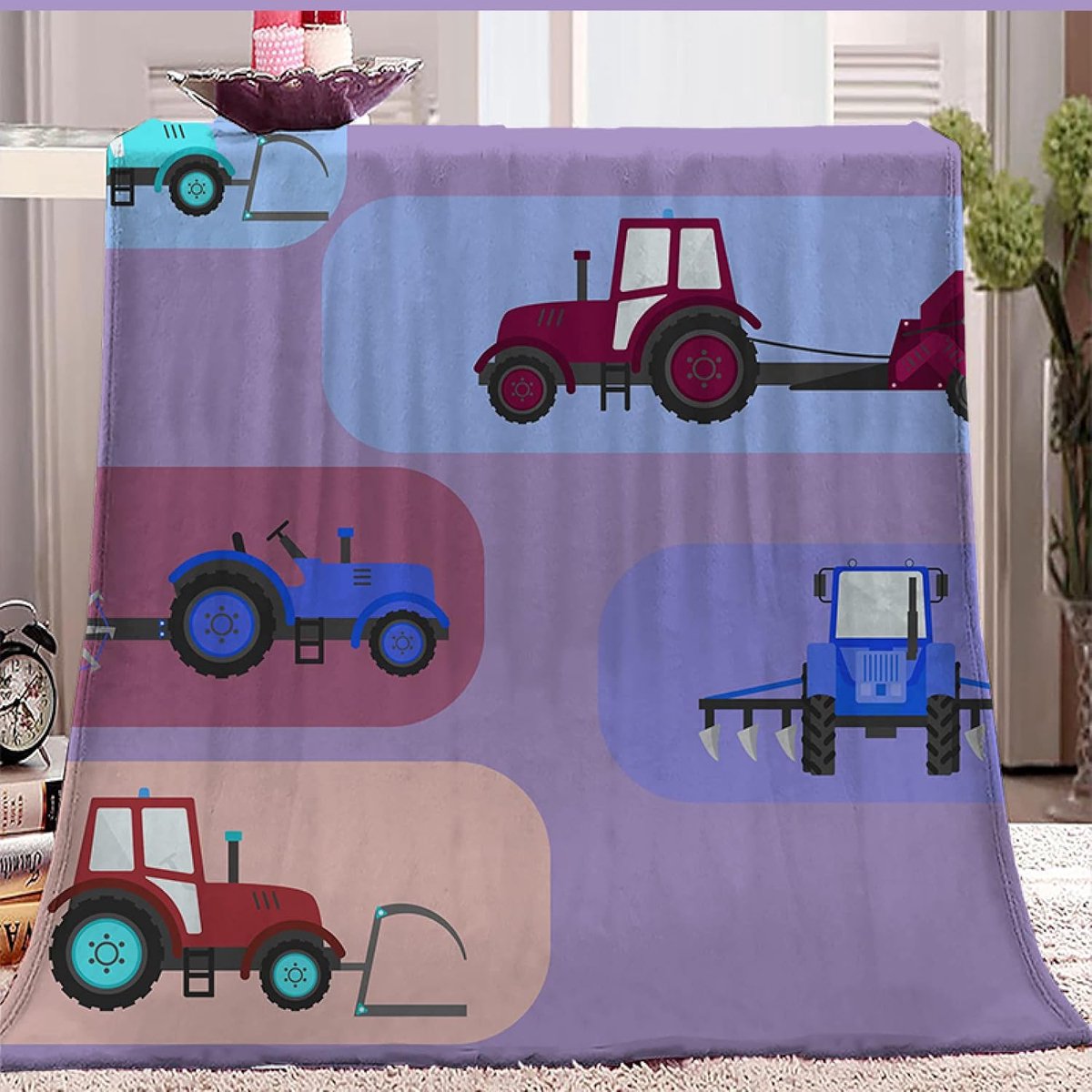 deken koningin size - veelzijdige deken voor bed pluizige zachte grote plaid picknick deken lichtblauw auto 100% microfiber 220x240cm