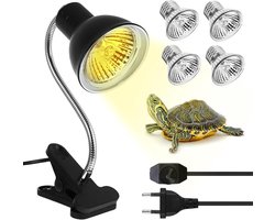 Terrarium Verwarmingslamp - Reptielenlamp UV Lamp - Klimaatbeheersing Terrarium - Flexibele Zwanenhals - 2 x 25W & 2 x 50W