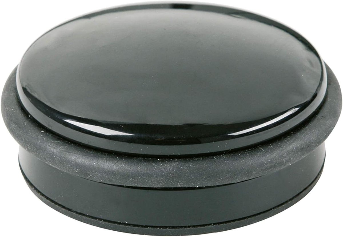 Deurstopper Plat - Vloerstopper Deur - Voorkomt Deuren - Zwaar Kwaliteit - 10 cm Diameter - Zwart