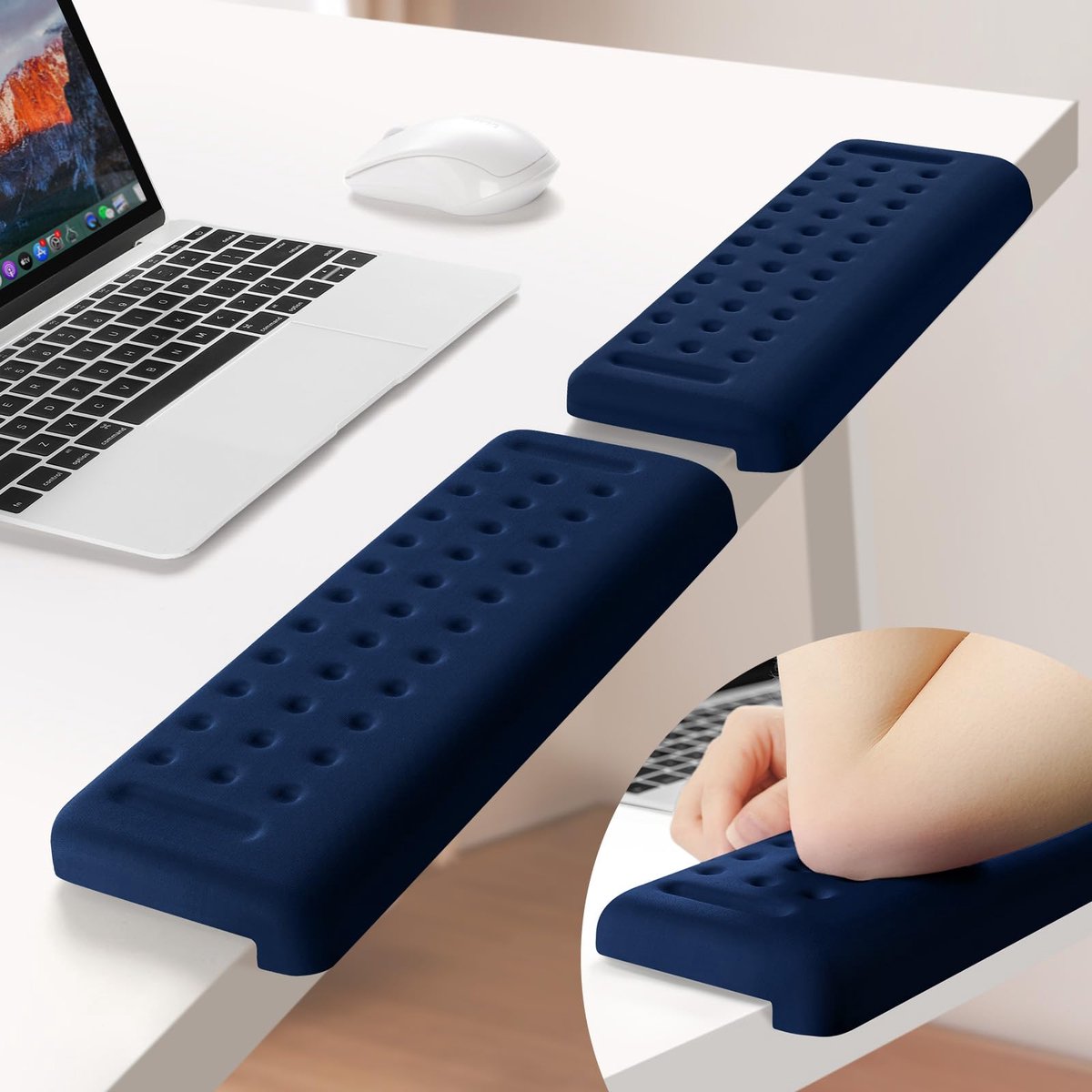 Bureau-Ellebogensteunen, 2-Pack Memory Foam Elleboogkussens voor Tafelrand, Antislip Ergonomische Armsteunen voor Pols, Handpalm en Onderarm, Thuis & Kantoor