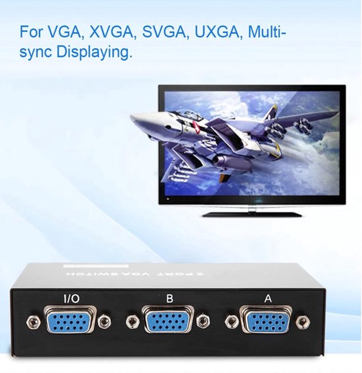 Golden crown - VGA-switcher - 2 Ingangen 1 Uitgang - Plug-and-play