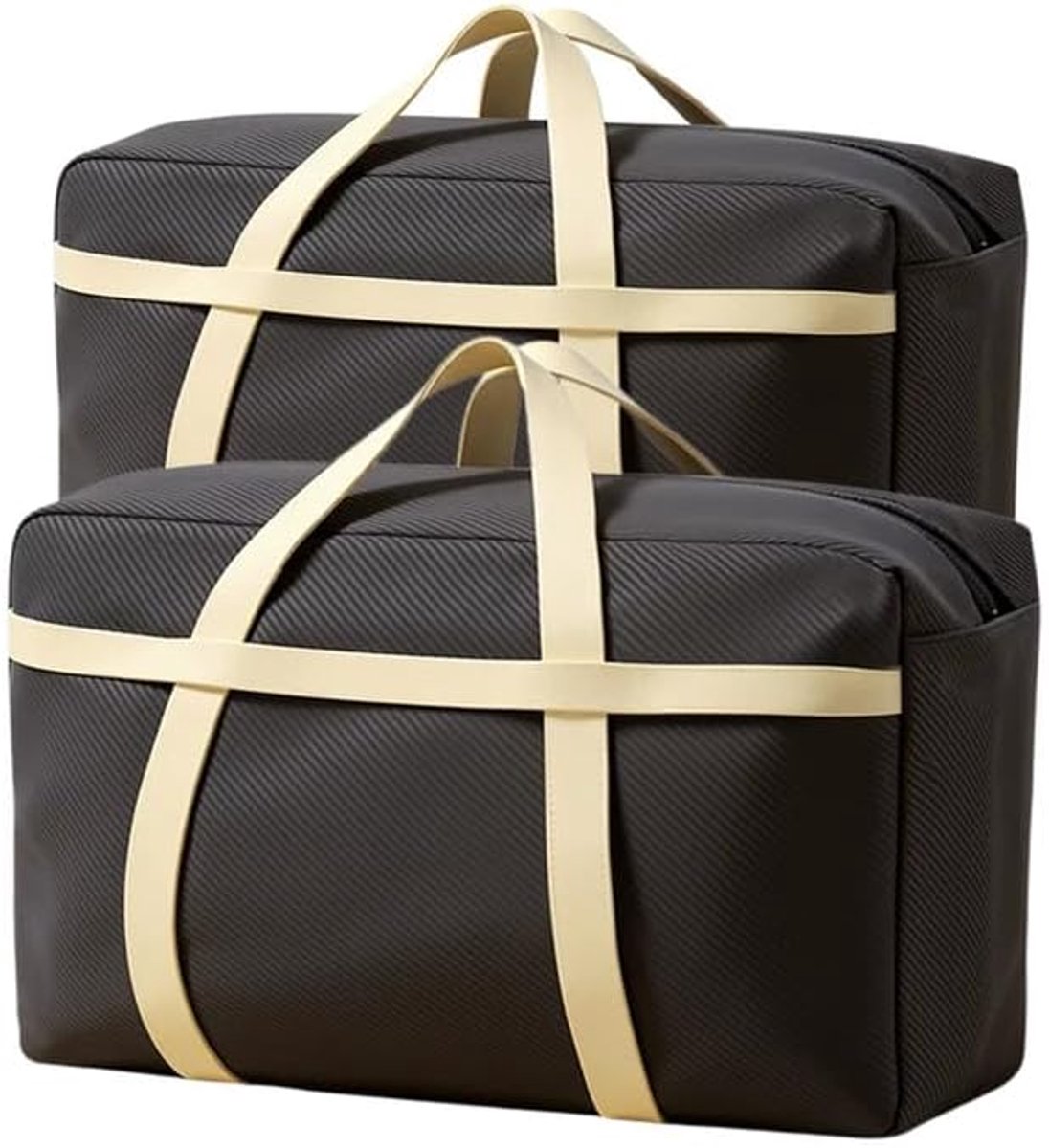 2 stuks 150 l grote opbergtas, grote verhuiszakken voor kleding met ritssluitingen, opbergzakken, versterkte handgrepen, waterdichte tassen voor verhuizingen, dekens