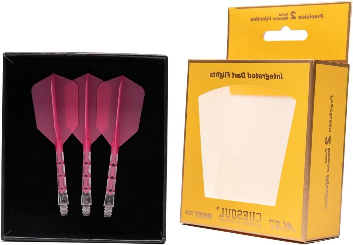 Dart Schacht en Flight - Dart Accessoires - Dartspel Verbeteren - Geïntegreerd Ontwerp - L-74mm - Roze en IJsblauw