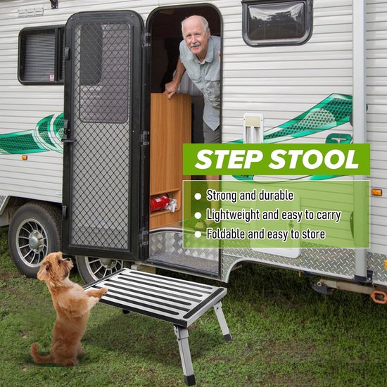 Inklapbaar opstapje voor caravans - antislip rubberen mat - SUV camping - keuken badkamer - voetenbank van MM Brands — afbeelding 3