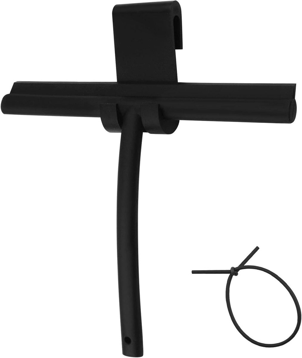 Douchewisser - Raamtrekker - Badkamer Schoonmaken - Geen Boren Nodig - 24 cm - Zwart