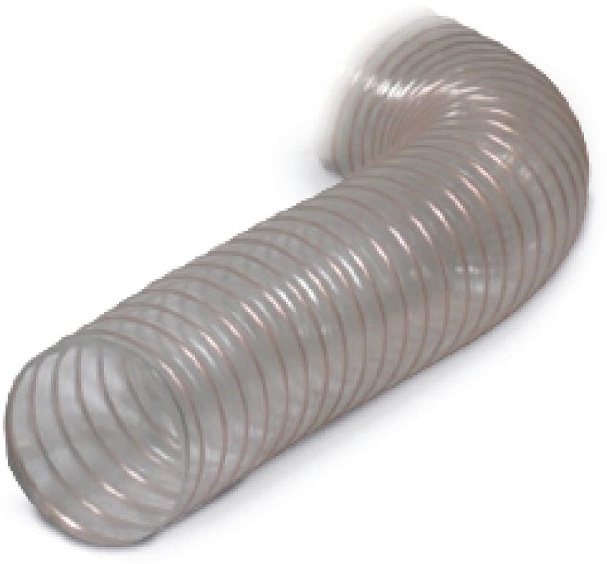 Flexibele Slang - Afzuigslang Polyurethaan - Stof Afzuigen - Transparant met Spiraal - 100 mm x 5 m - Transparant