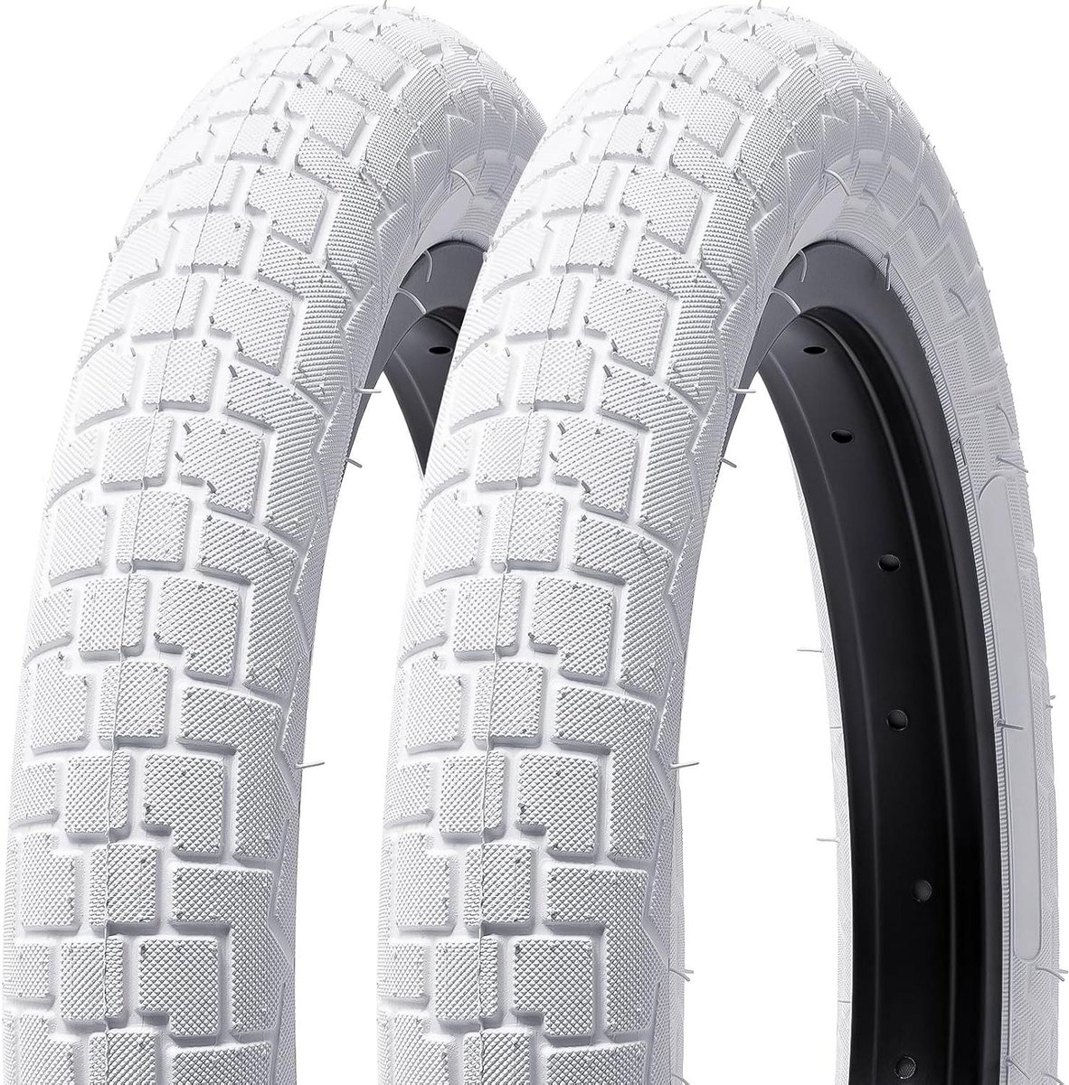 Fietsbanden 14 inch - Witte Buitenbanden - Stadsverkeer en Reizen - Verbeterde Grip en Afvoer - 14x2.125 - Wit