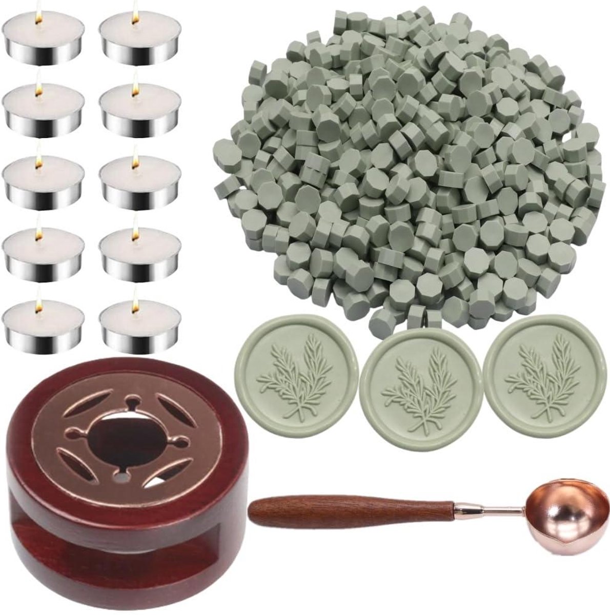 Waxzegelparels Set - Waxkralen - Kaarten Versieren - Inclusief Warmer - 300 stuks - Parelwit