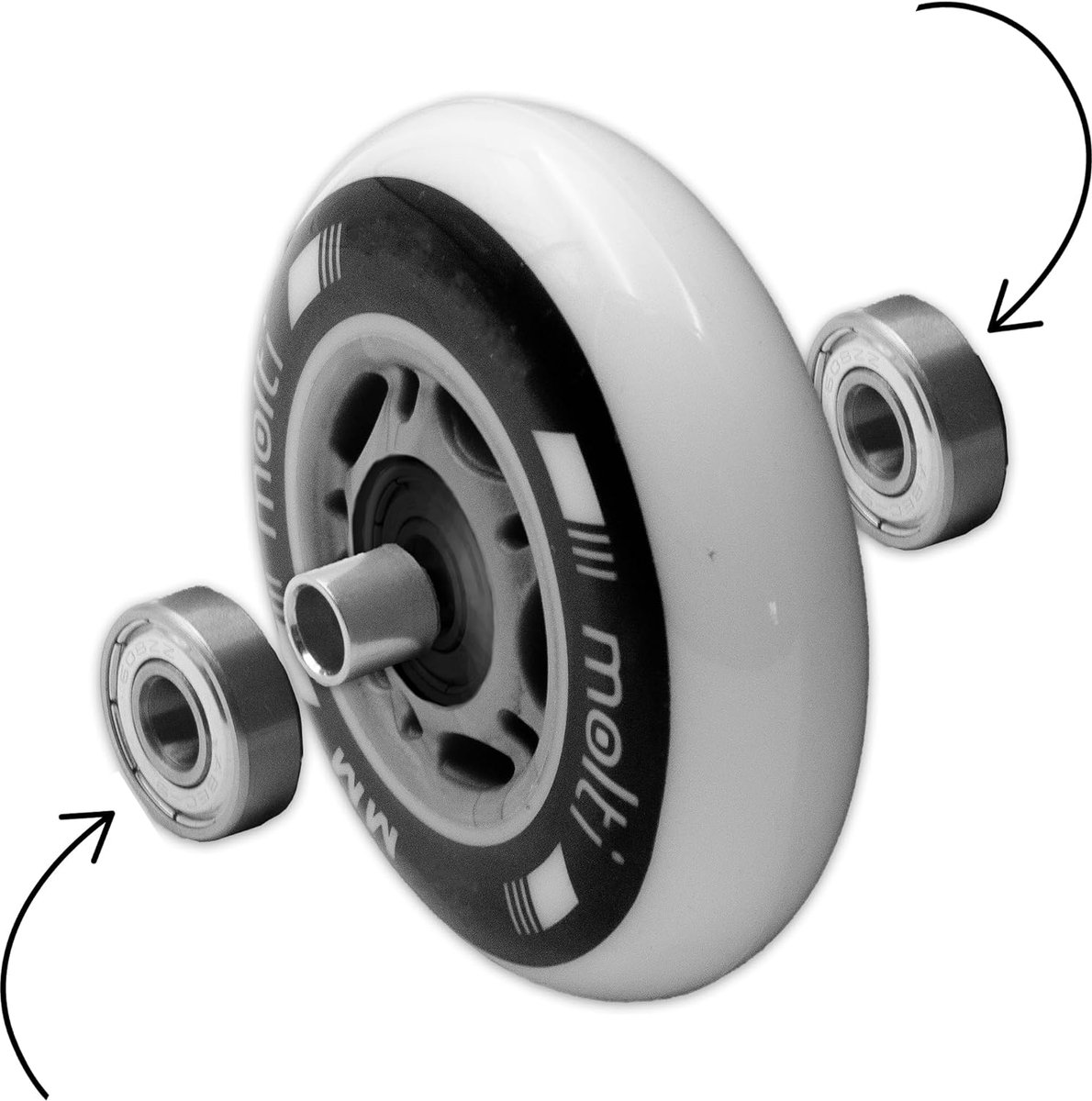 Inline Skate Wielen Set van 8 met ABEC-9 Kogellagers - Indoor/Outdoor PU Skatestenen