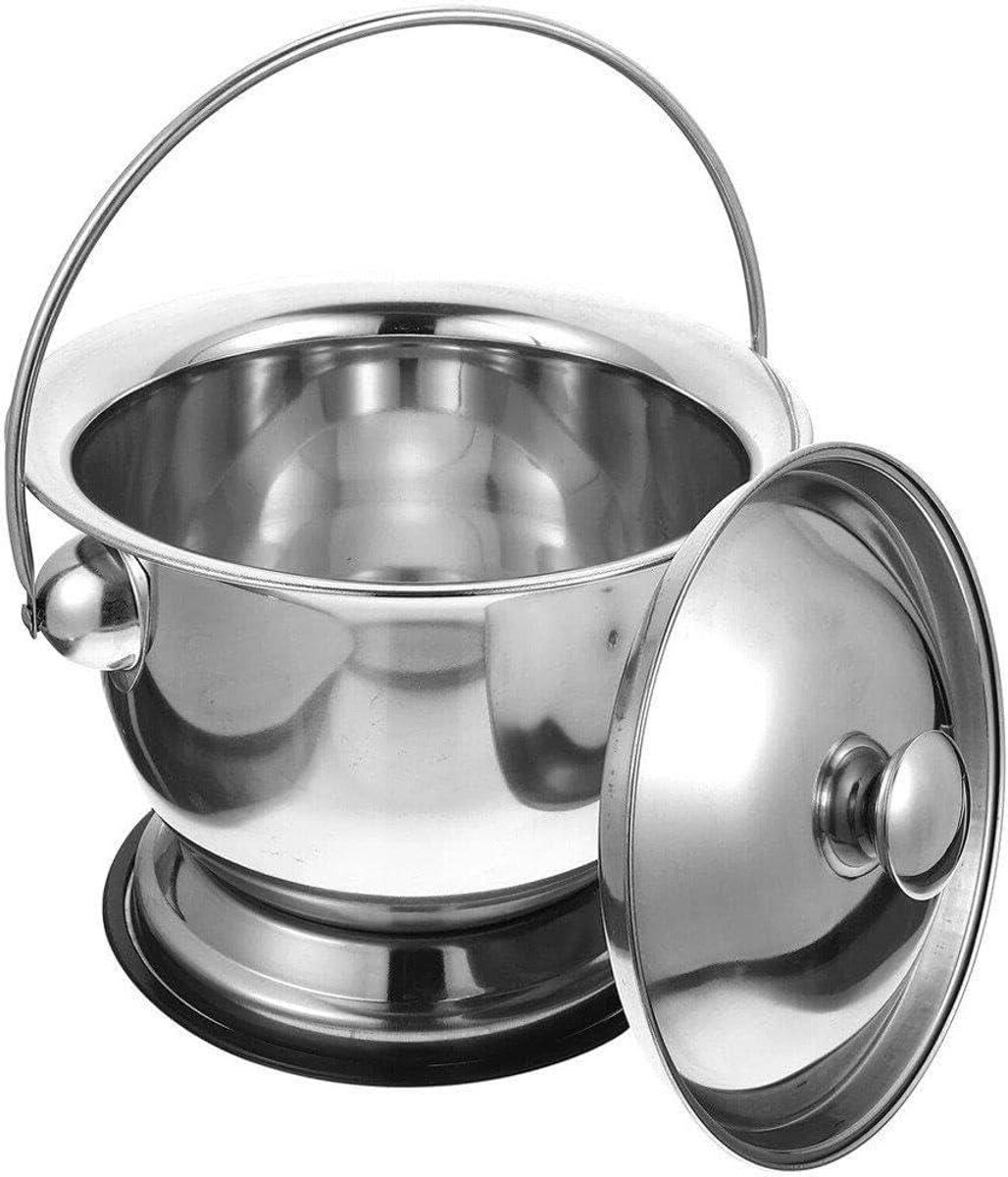 Kamer Pot - Urine Fles Spittoon - Noodhygiëne Thuis - Roestvrij Staal - 19 x 20 x 25 cm - Zilver