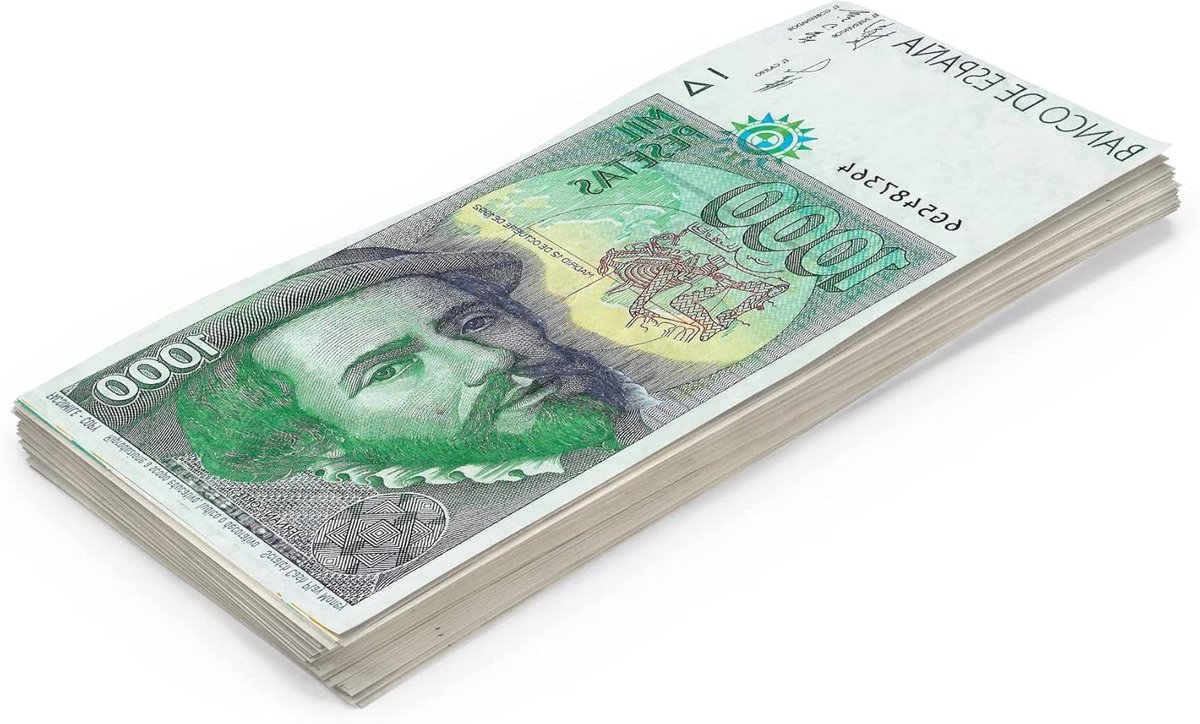 Nep Geld Pesetas - Speelgeld Bankbiljetten - Spelletjes en Decoratie - Dubbelzijdig Bedrukt - 13 x 65 cm - Meerdere Kleuren