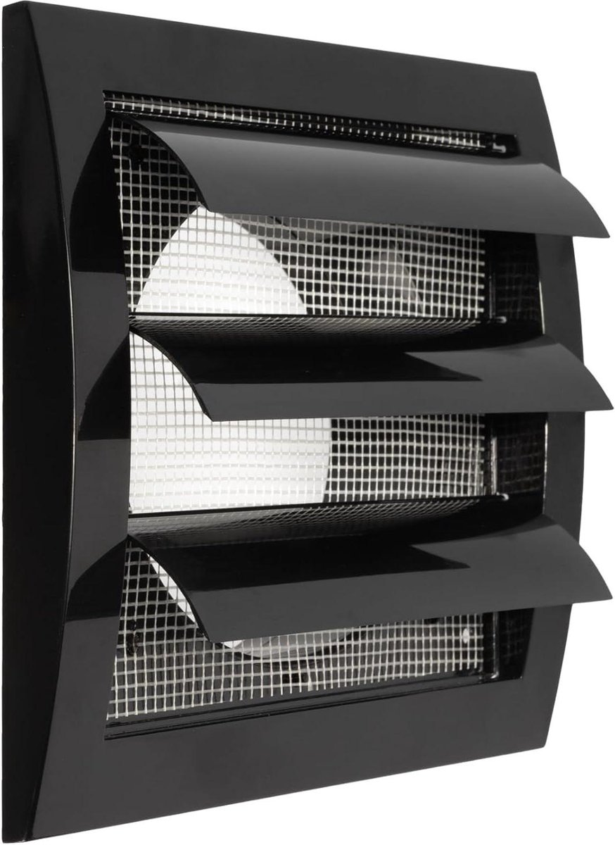 Afzuigkap Ventilatierooster - Luchtuitlaat Deksel - Ventilatie Verbeteren - Ingebouwd Ongedierte Scherm - 4 Inch - Zwart