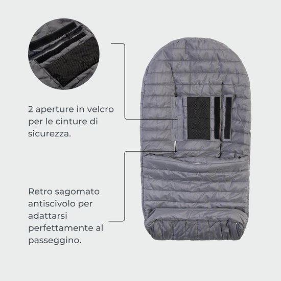 Universele Voetenzak - Kinderwagen Zak - Baby Warm Houden - Gerecyclede PET Vulling - 100 cm - Grijs van Universele — afbeelding 3