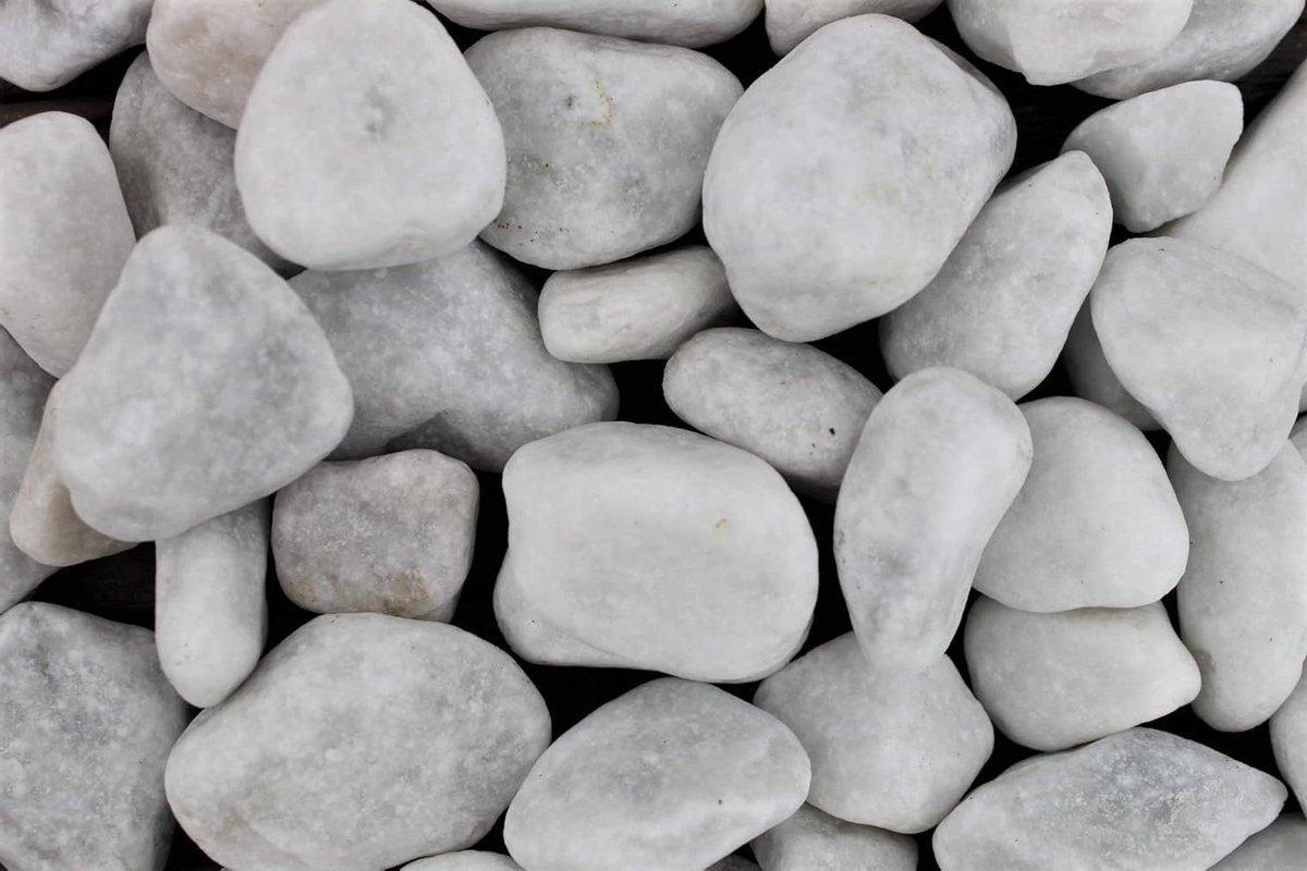 Natuurgrind Carrara - Tuingrind Vijvergrind - Decoratie Tuin - Gewassen Sneeuwwit - 25-40 mm - Wit