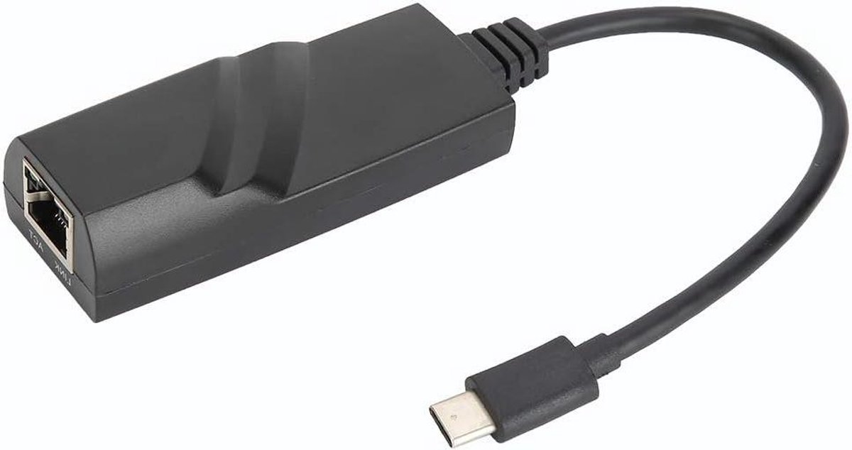 USB C naar Ethernet Adapter - Netwerkkaart Converter - Stabiel Internet - 10 Gbps Snelheid - Ultradun - Zwart