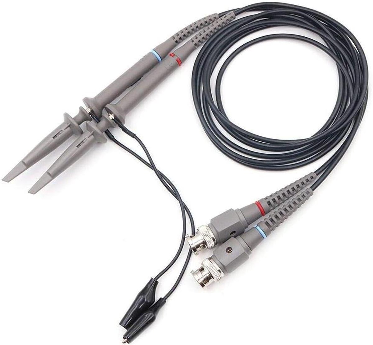 Oscilloscoop Probes - Meetkabel Clips - Elektronica Testen - 100 MHz Bandbreedte - 120cm Kabel - Zwart