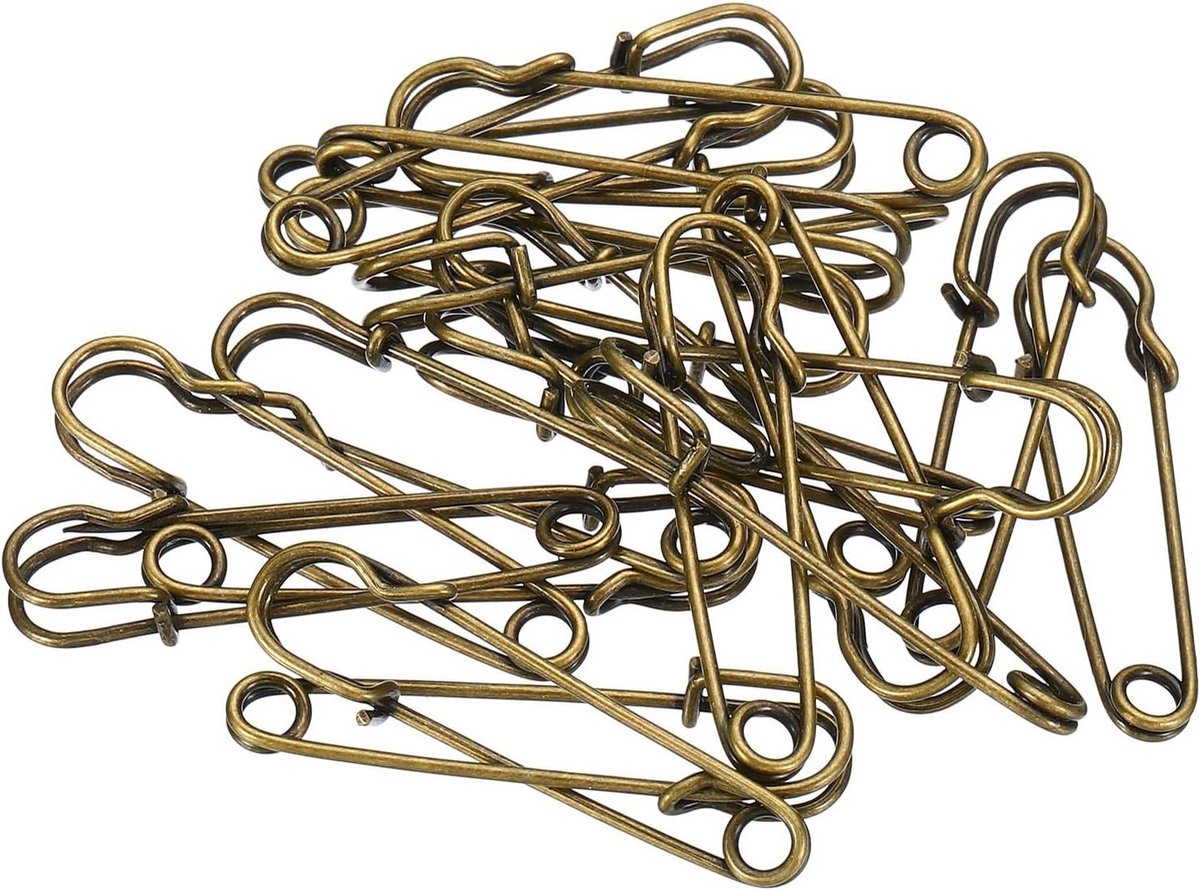 Veiligheidsspelden - Naaispelden Knutselspelden - Kleding Repareren - Grote Metalen Spelden - 20 stuks - Brons