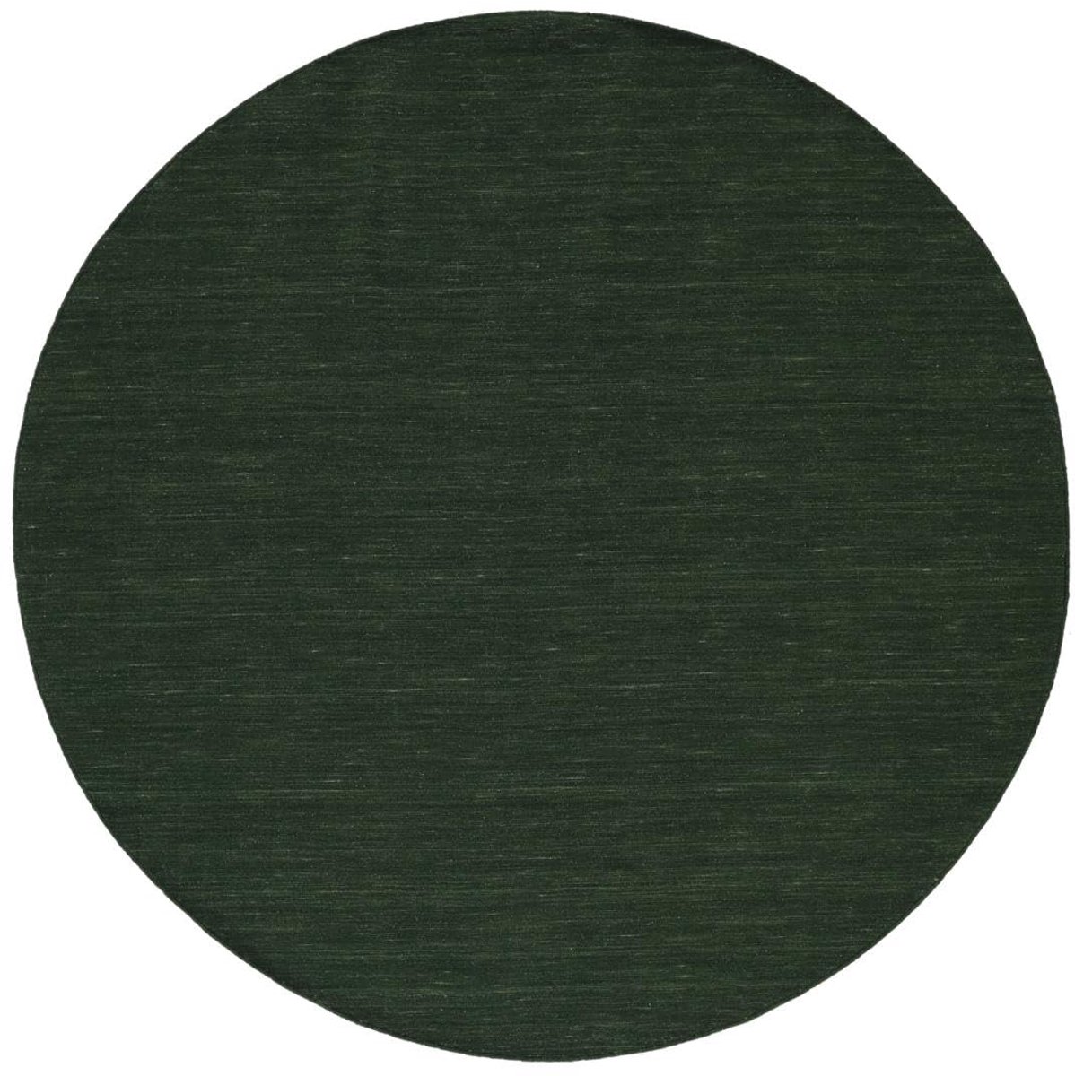 Handloom flat, Vloerkleed, Kelim, Ø 200 cm, Rond, Laagpolig, Woonkamer, Eetkamer, Slaapkamer, Alleen chemisch reinigen, Care & Fair gecertificeerd, Forest Groen