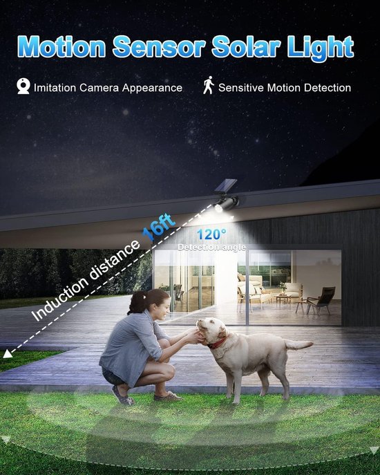 Solar Beveiligingslamp met Bewegingssensor voor Buiten - Dummy Camera Functie van solar — afbeelding 5