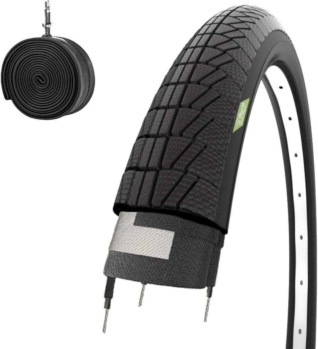 Fietsband en slang - Banden set - Kinderfiets onderhoud - Butyl binnenband - 16 x 1.75 inch - Zwart