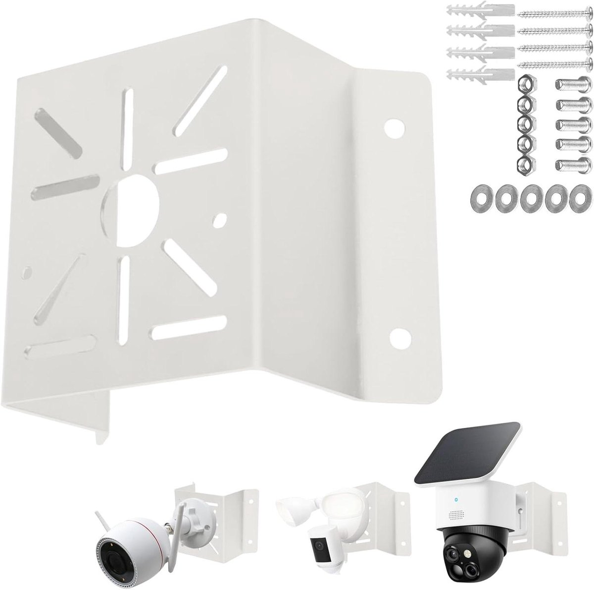 Muurhoek Bevestiging - Camera Houder - Wider Zicht - Massief Metaal - 13.5 x 11 x 7.5 cm - Zilver