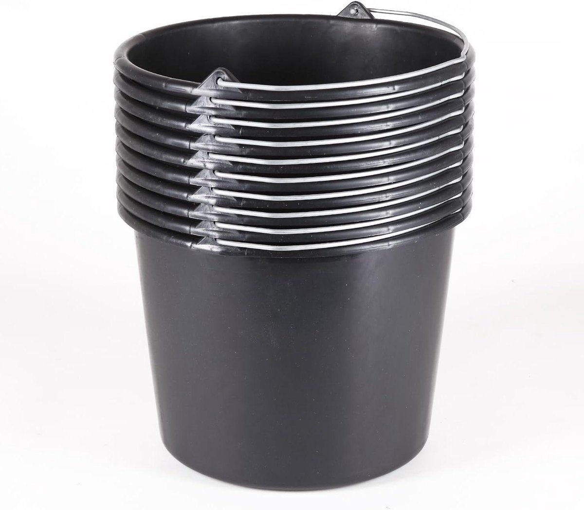 Bouwemmer Set - Huishoudelijke Kuip - Klus Klaren - Versterkte Bodem - 12 Liter - Zwart