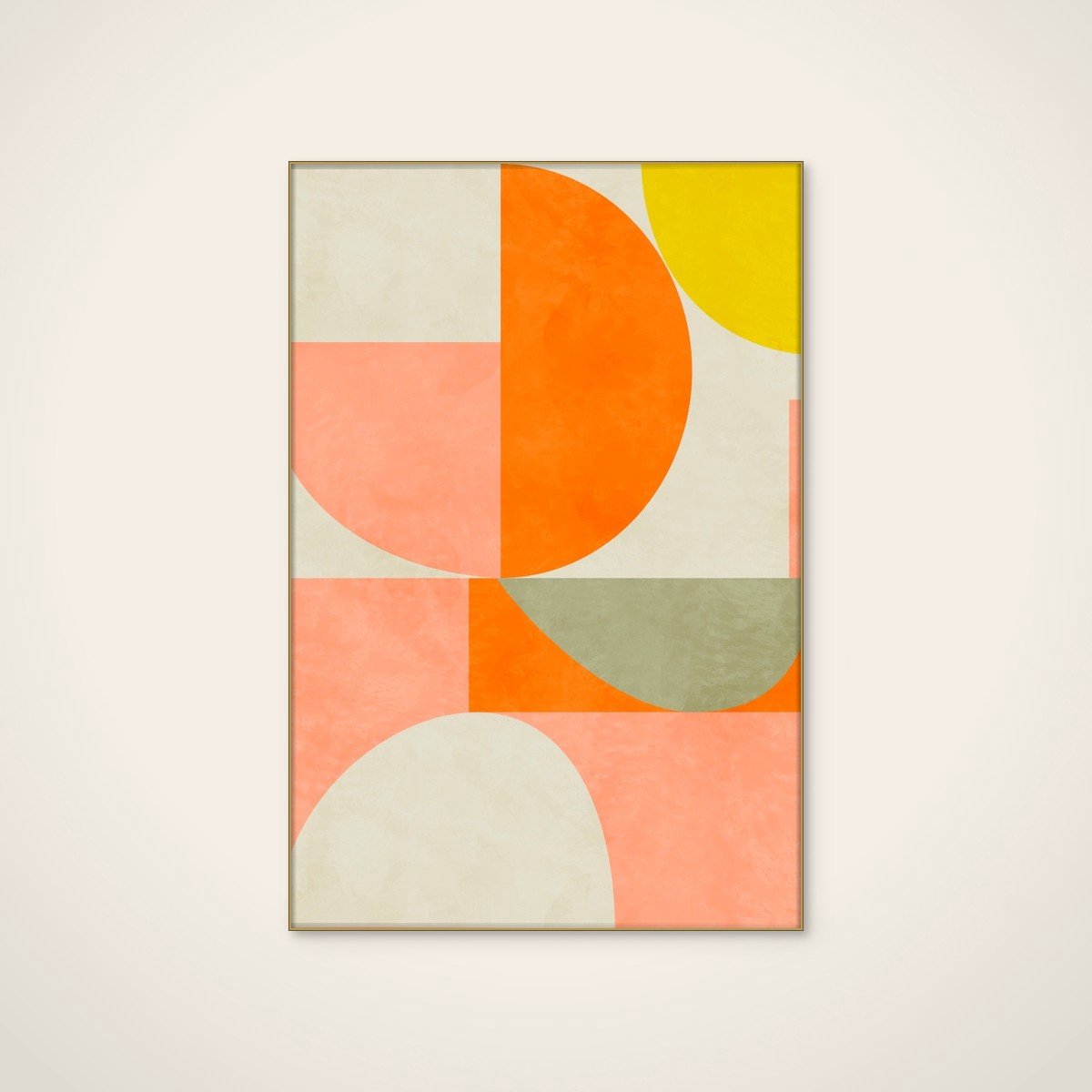 Akoestisch schilderij - 120 x 80 cm - Citrus Cycle van Florent Bodart - Abstracte wanddecoratie - wit textielframe