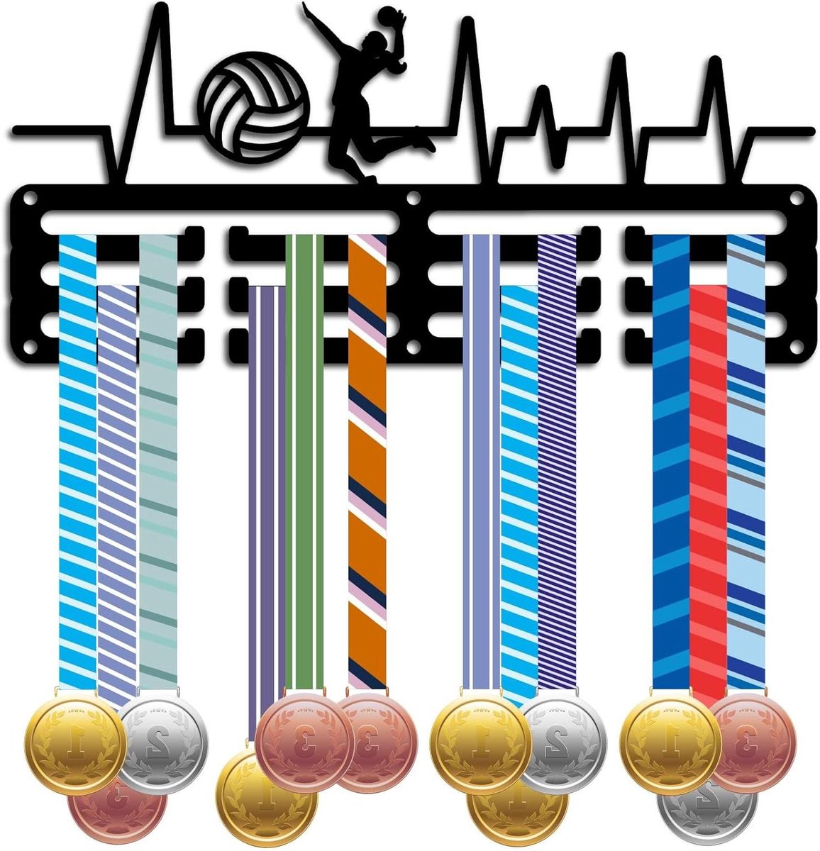 Medaillehouder - Sport display - Awards tonen - Ruimte voor 60+ - 29 x 13 cm - Zwart