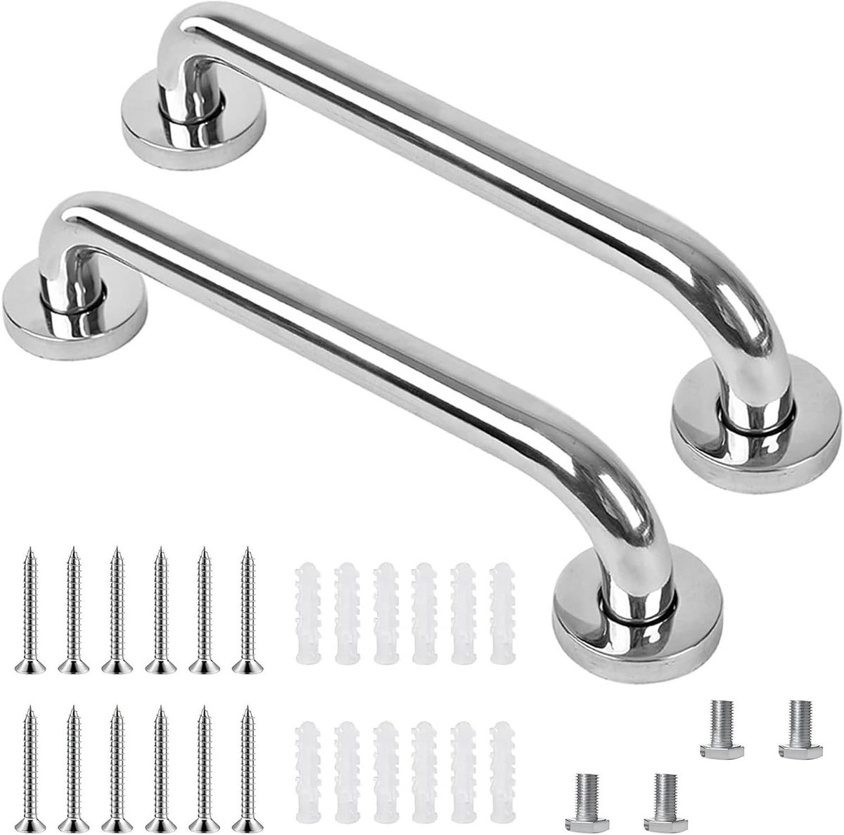 Handgrepen Senioren - Veiligheidsgreep Douche - Veiligheid Thuis - Roestvrij Staal - 33 cm Lengte - Zilverkleurig
