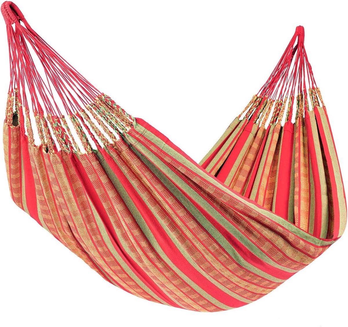 Hangmat - Schommeldoek - Ontspannen Buiten - Duurzaam Katoen - 350 cm - Geel Groen Rood