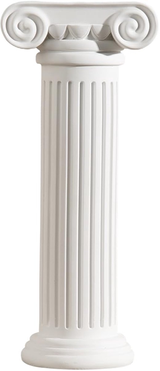Vaas, hars, wit, 10,5 x 24,5 cm, decoratief bloemstuk, woondecoratie