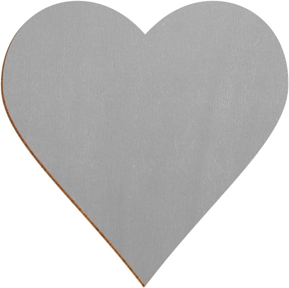 Houten Hart - Decoratie Hart - Knutselen Versieren - Gelaserd Met Bruine Rand - 30cmx30cm - Grijs Naturel