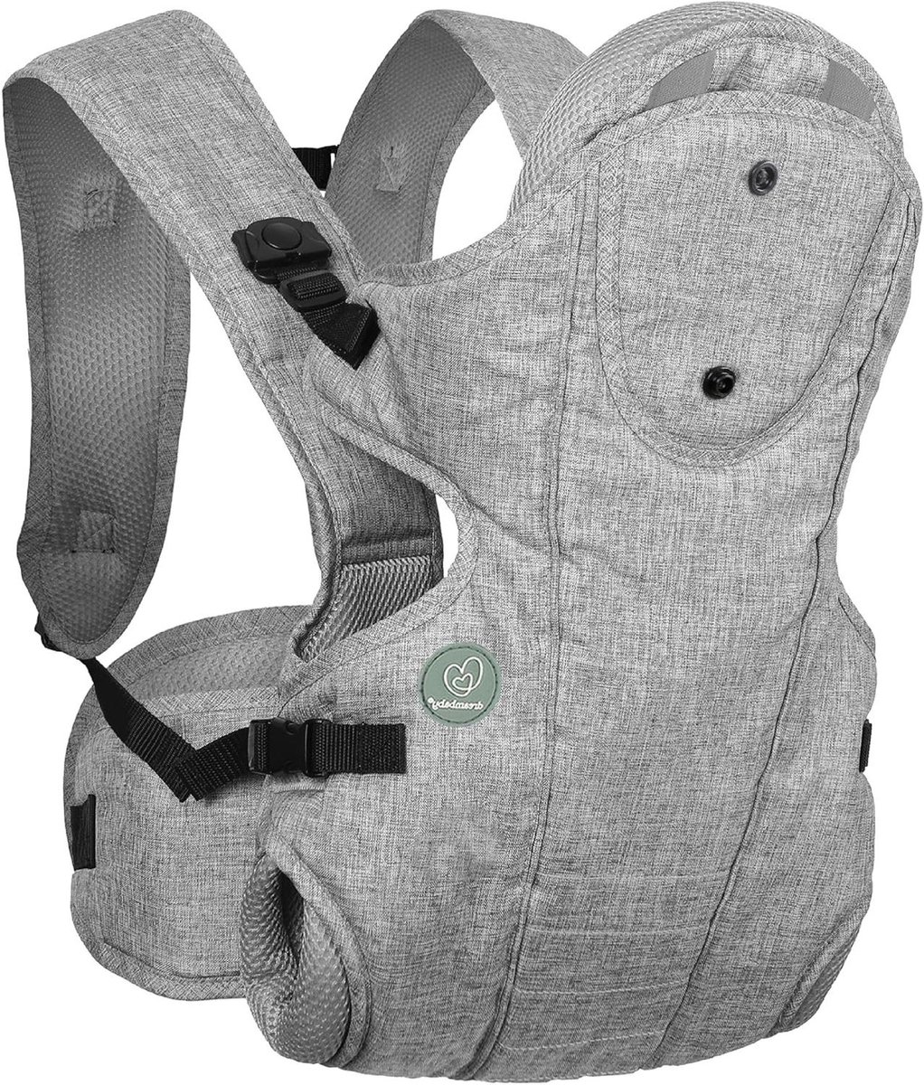 Draagzak - Baby drager - Onderweg met baby - 3-in-1 posities - Tot 15 kg - Grijs