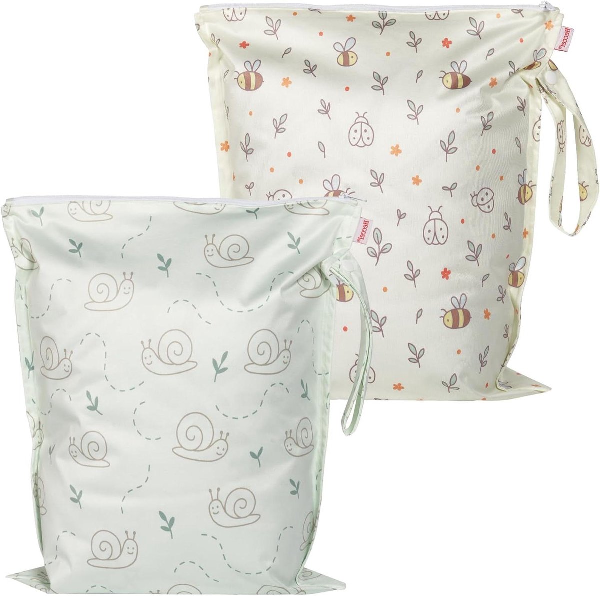Natte tassen - Droge zakken - Babyartikelen opbergen - Waterdichte coating - 2 stuks 30x35 cm - Meerdere kleuren