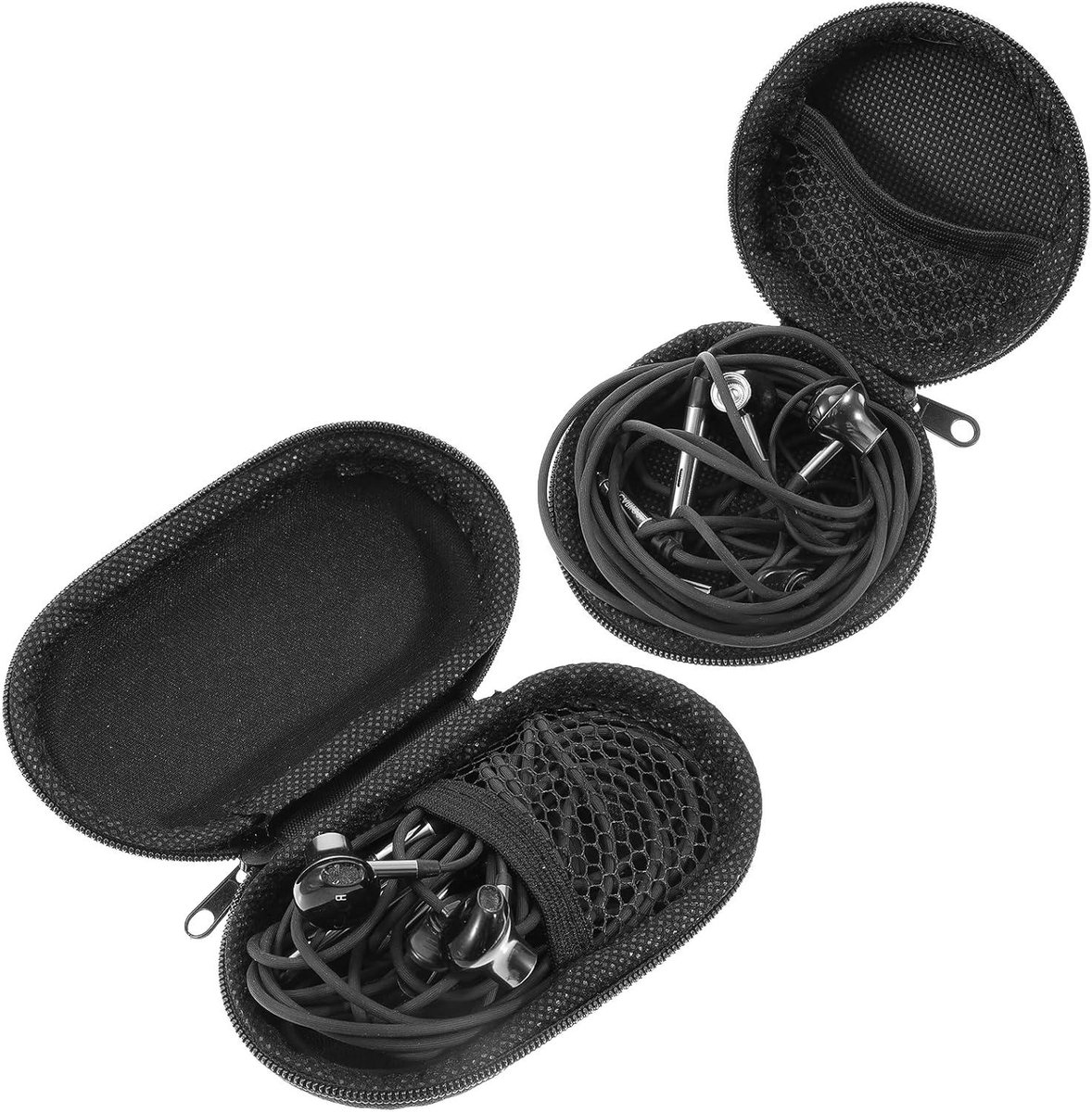 Oordopjes Hoesjes - Koptelefoon Cases - Draadloos Luisteren - Robuuste Harde Schaal - 2 Stuks - Zwart
