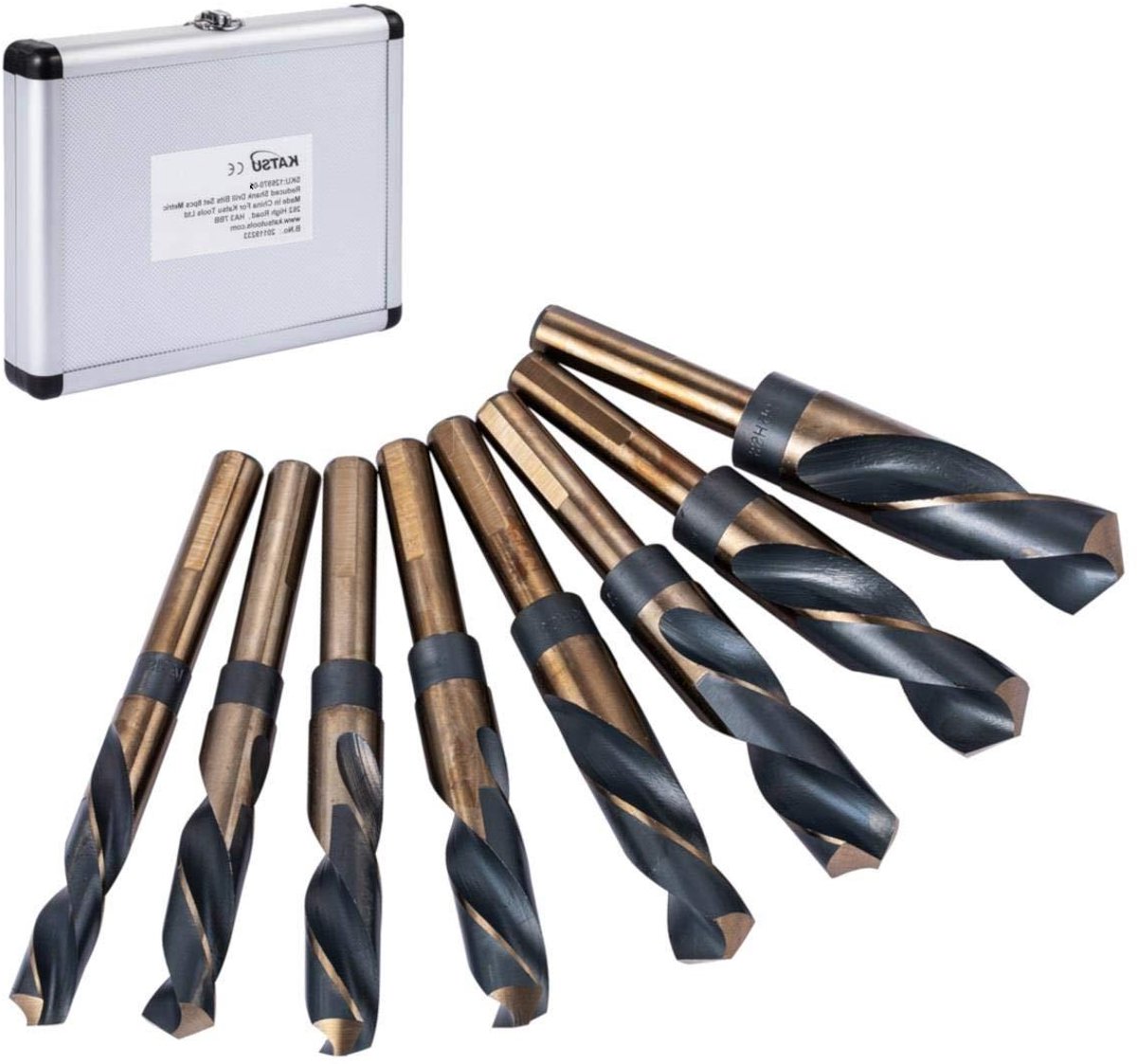 Boorbits Set - Metaal Boren - Gaten Maken - Split Tip Ontwerp - 8 Stuks - Zwart Geel