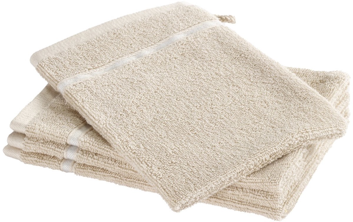 Moodit Washandjes Empress - Sand - set 4 st. - 23 x 16 cm - 100% Katoen
