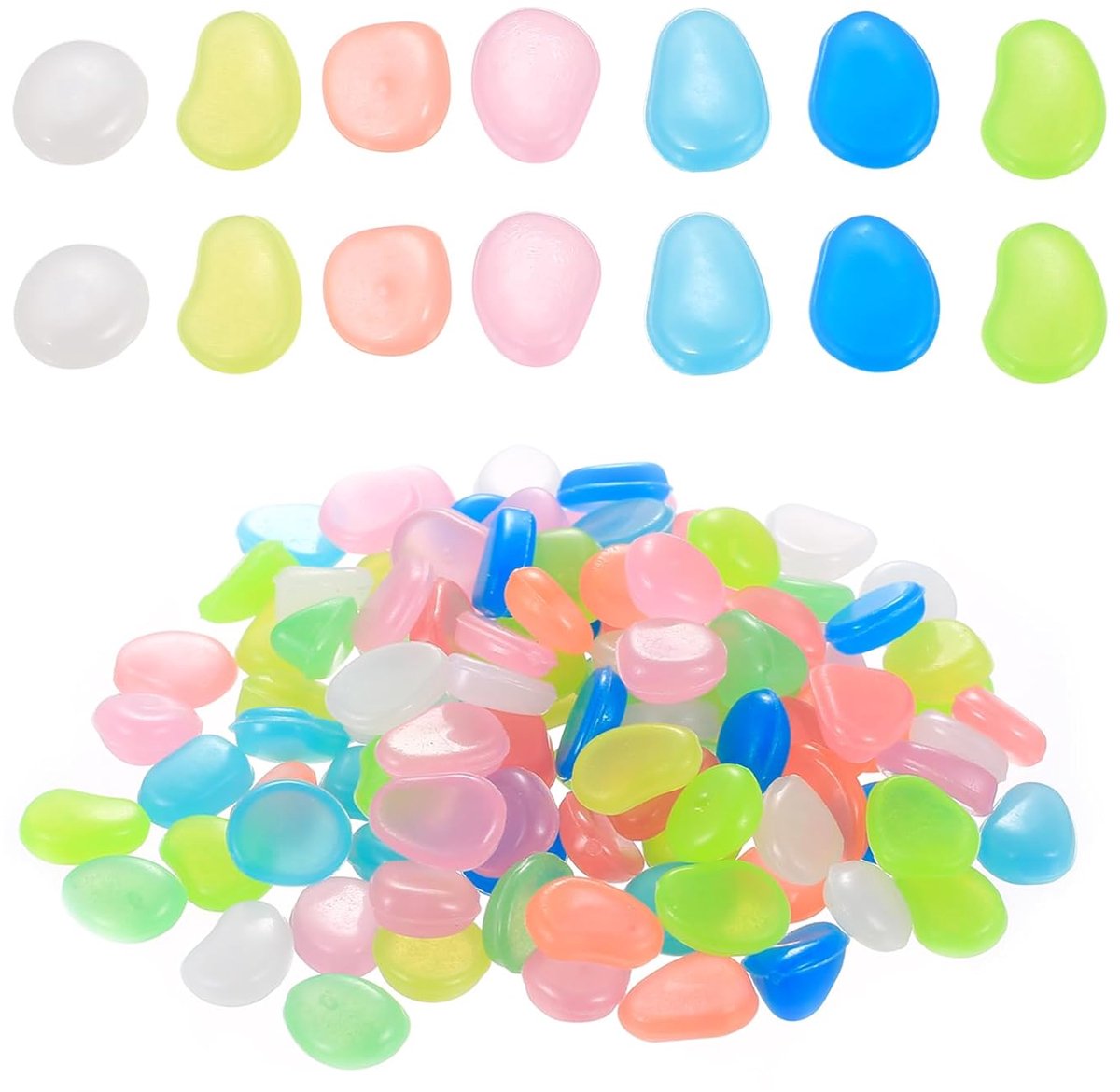 330 st Gekleurde Glow-in-the-Dark Stenen, Fluorescerende Tuinstenen, Decoratieve Kiezels voor Tuin, Aquarium, Balkon en Paden